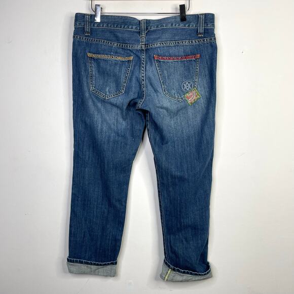 Cabi Patchwork Embroidered Slouchy Boyfriend Ankle Jeans Relaxed Boho womens 4 - Picture 10 of 15